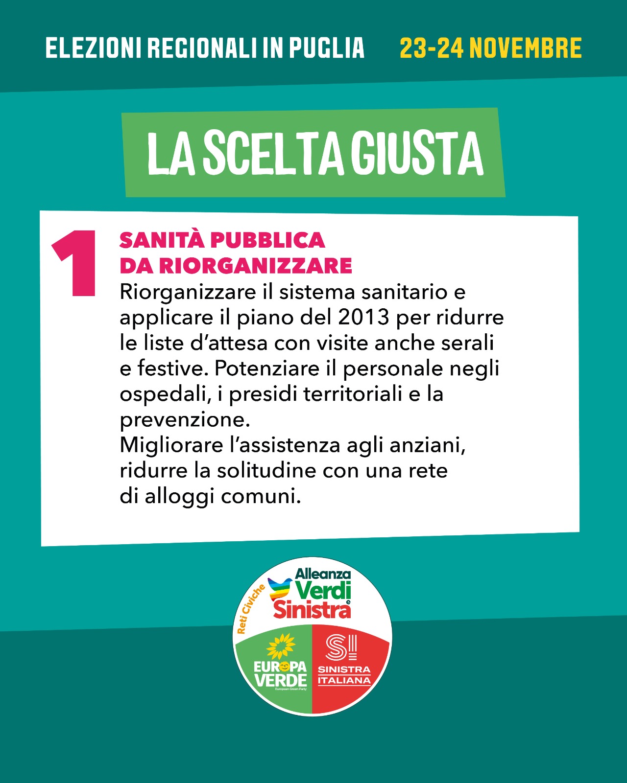 Programma Ivan STOMEO - Candidato alla carica di Consigliere Regionale per AVS Alleanza Verdi Sinistra - Elezioni Regionali Puglia 23-24 Novembre 2025